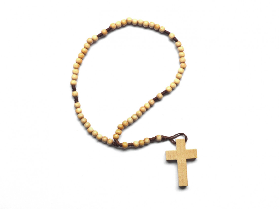 Rope Rosary Olive Wood Beads | MONDO CATTOLICO